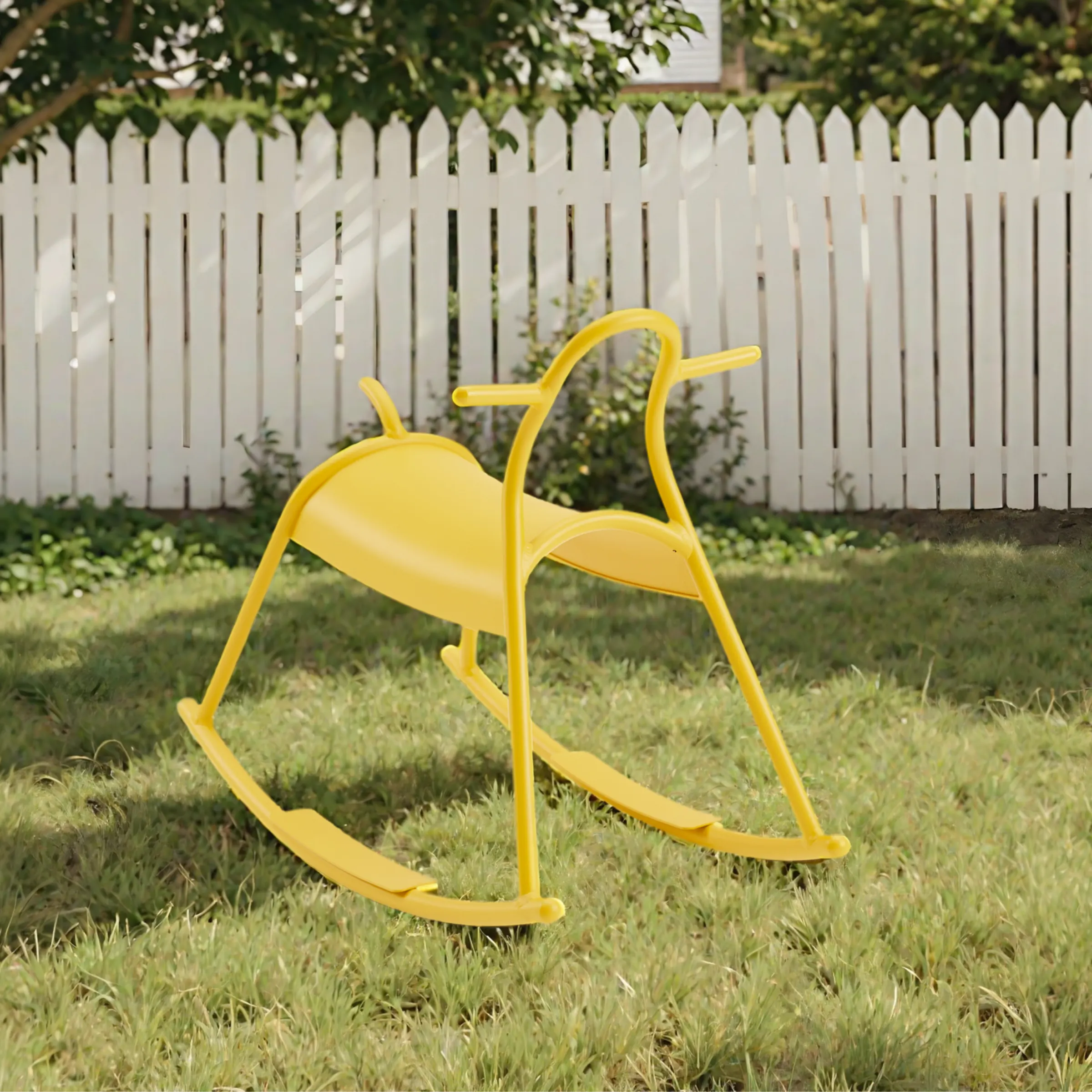 Wellmax Verano Outdoor Aluminium Rocking Horse, Yellow