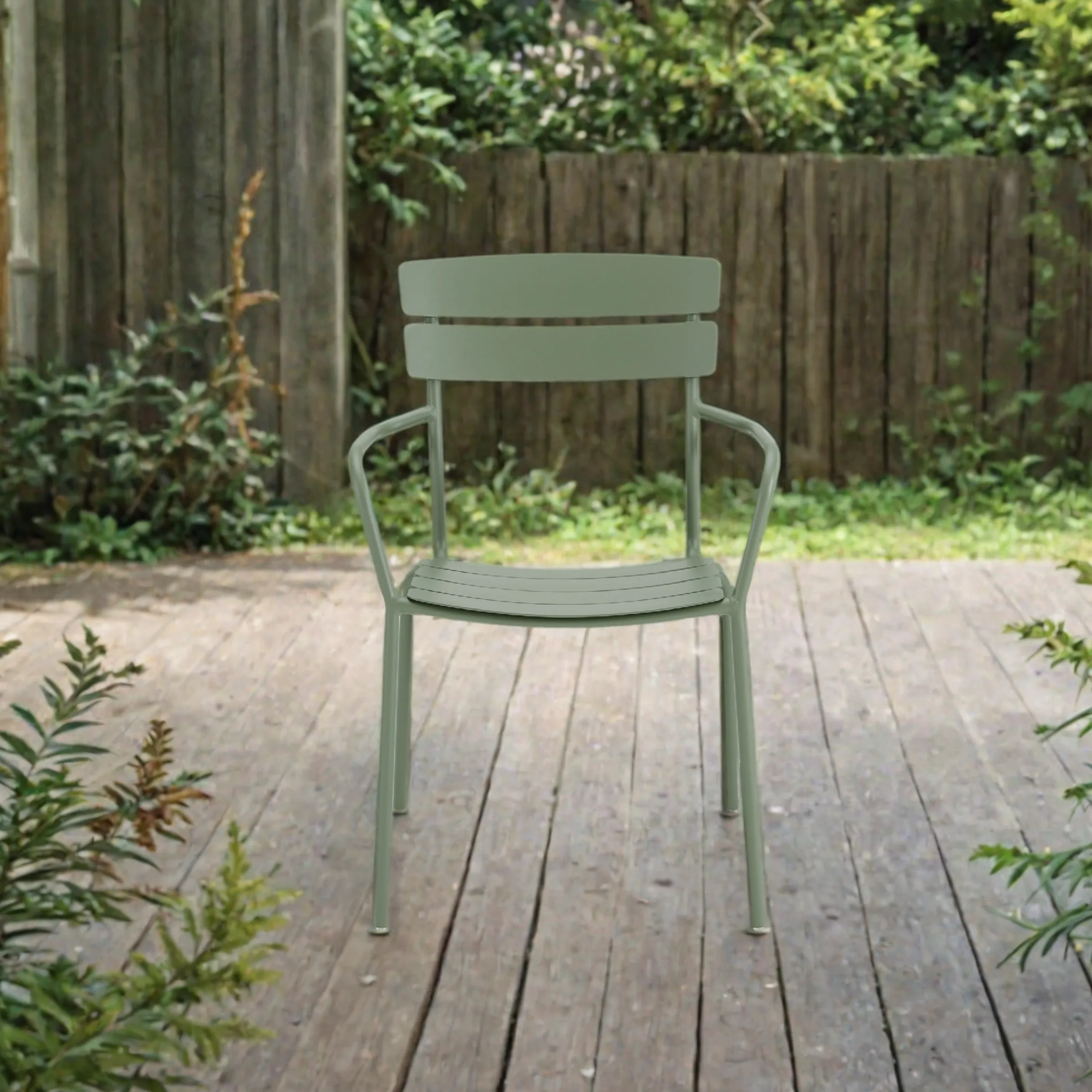 Wellmax Verano Outdoor Aluminium Dining Armchair, Set of 4, Green