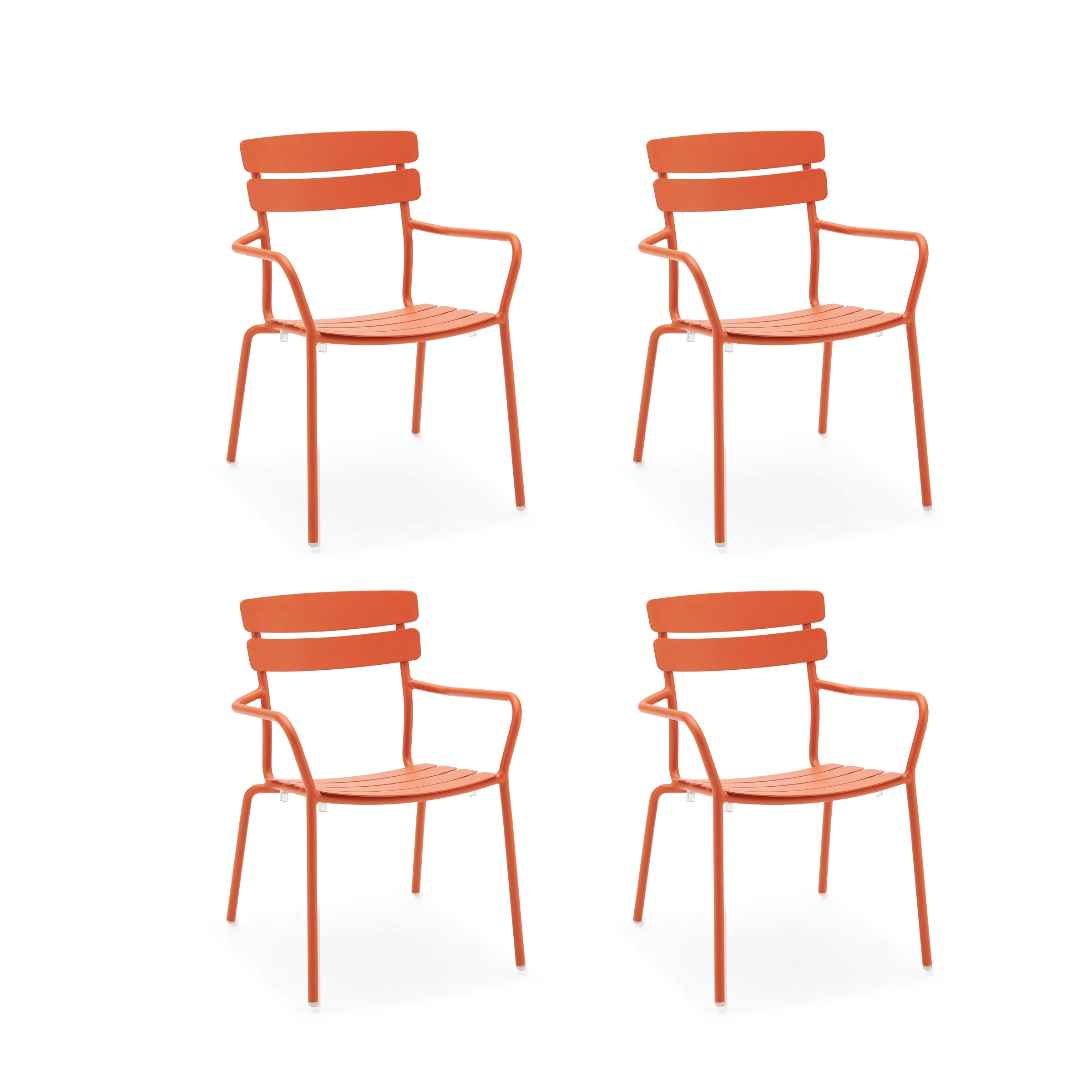 Wellmax Verano Outdoor Aluminium Dining Armchair, Set of 4, Terracotta