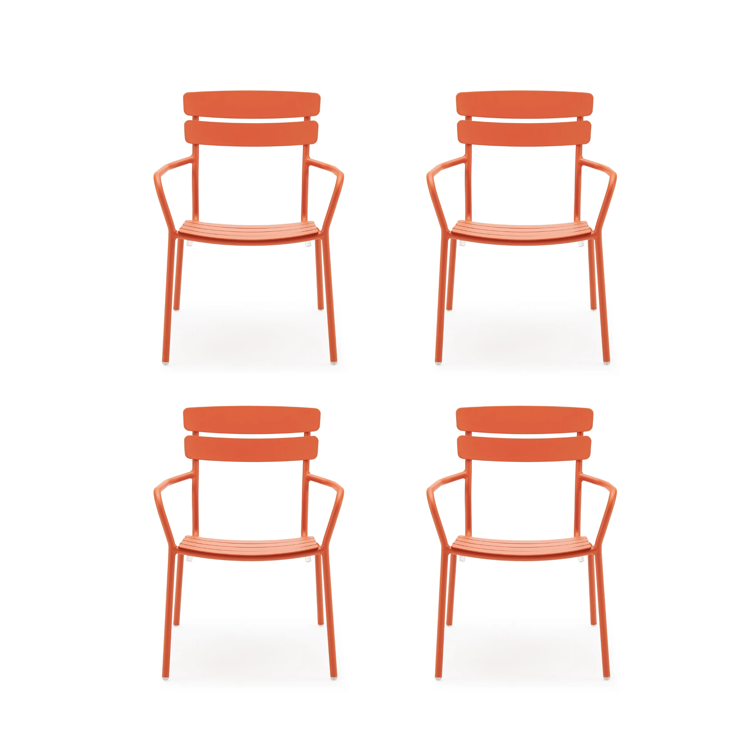 Wellmax Verano Outdoor Aluminium Dining Armchair, Set of 4, Terracotta
