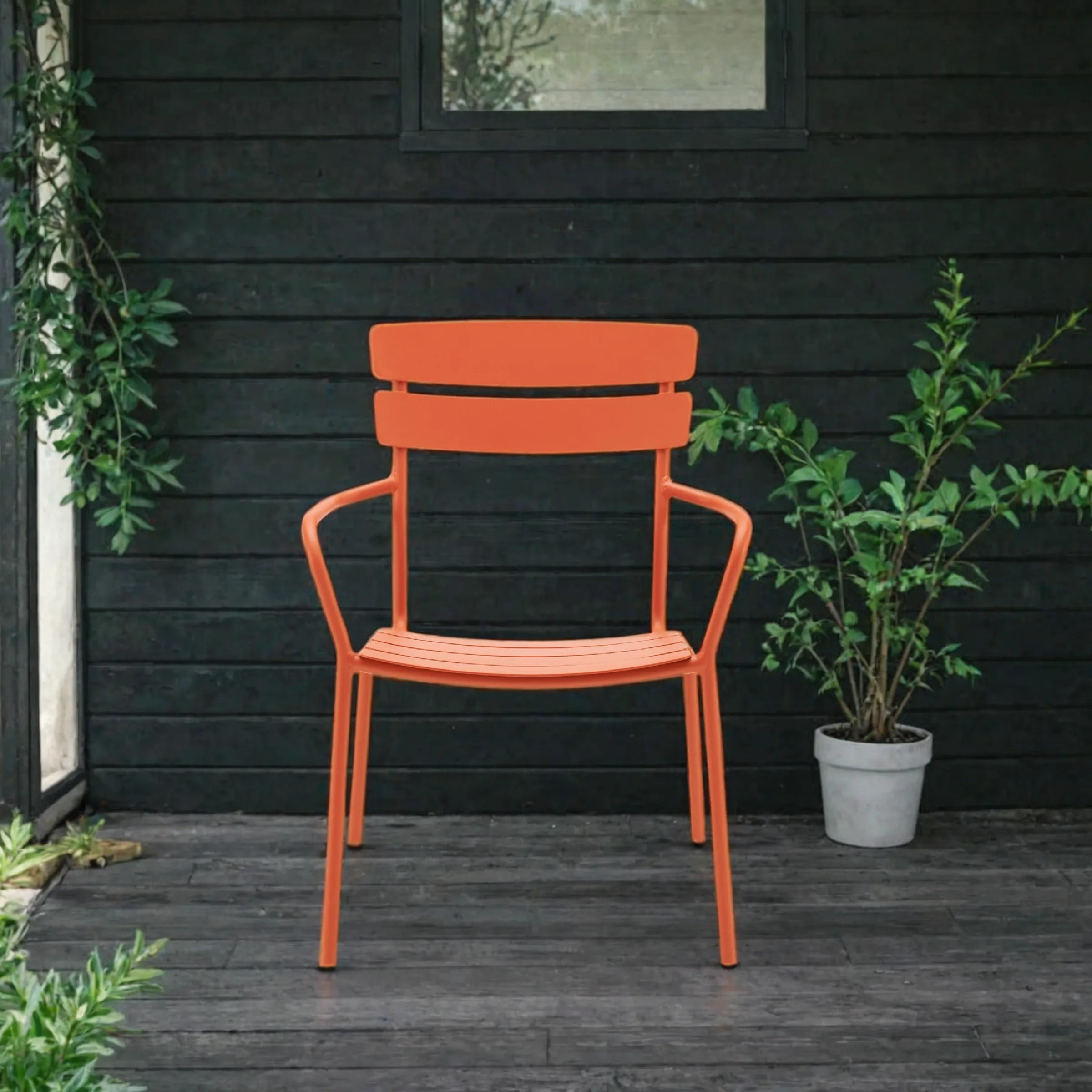 Wellmax Verano Outdoor Aluminium Dining Armchair, Set of 4, Terracotta