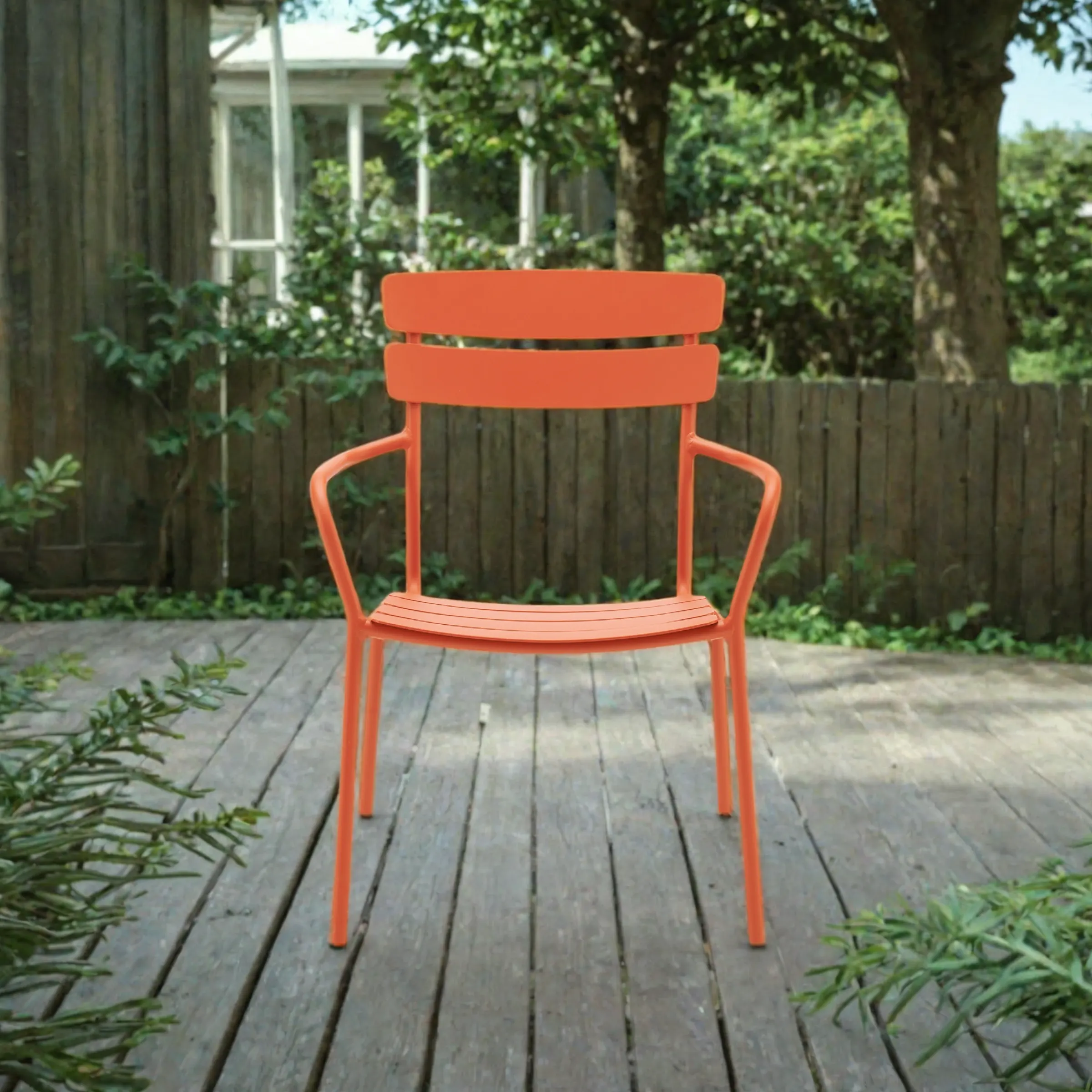 Wellmax Verano Outdoor Aluminium Dining Armchair, Set of 4, Terracotta
