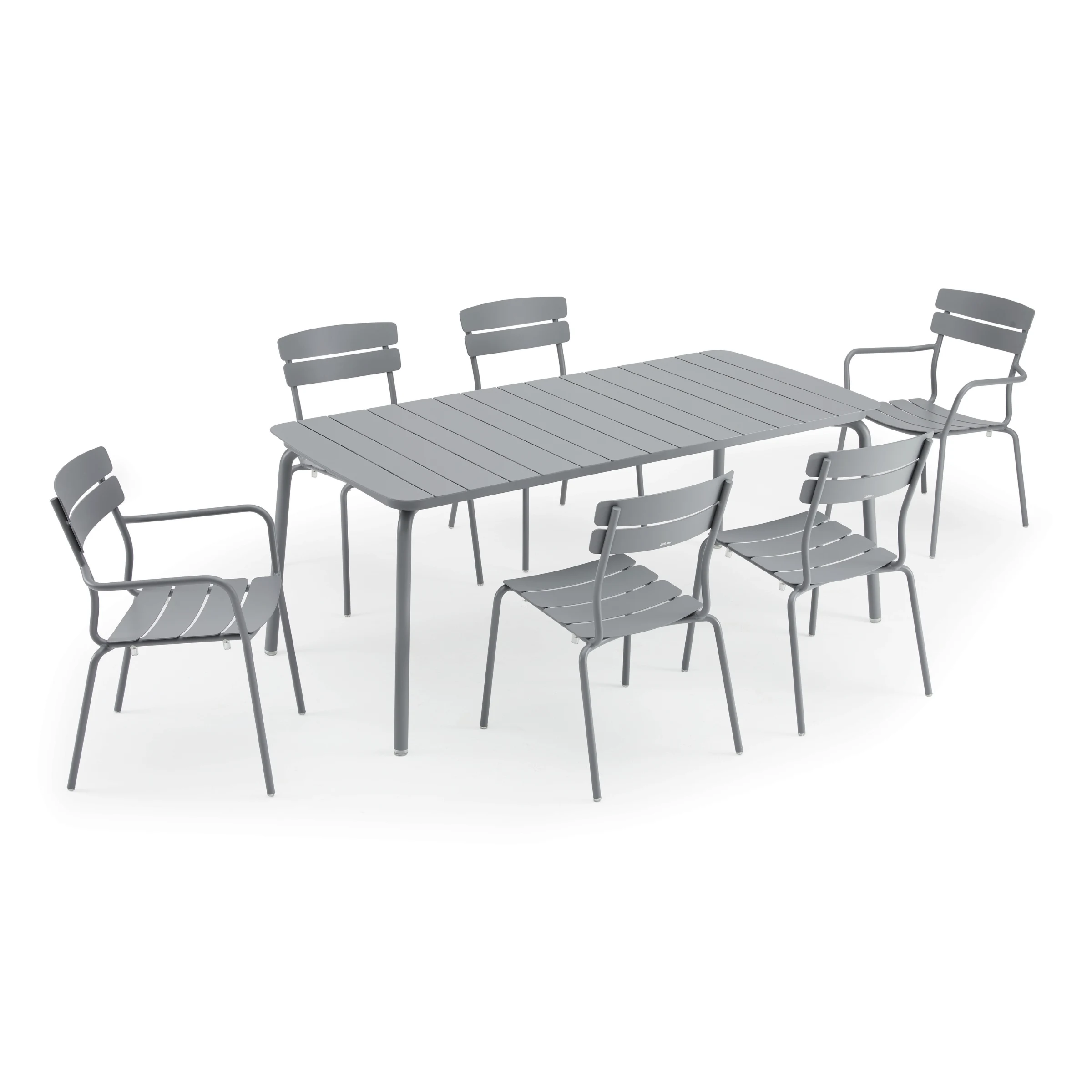 Wellmax Verano Outdoor Aluminium Dining Chair, Set of 2, Grey