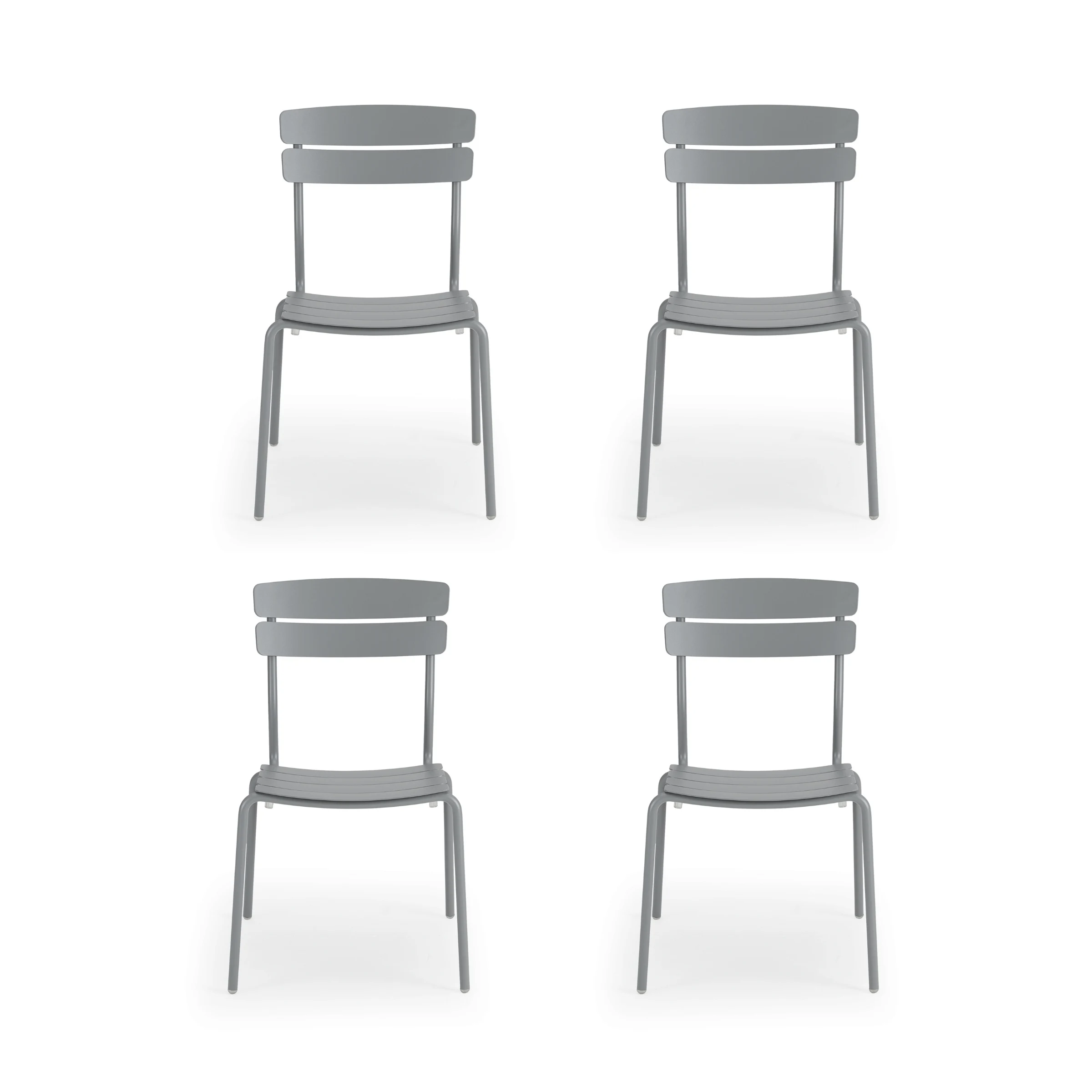 Wellmax Verano Outdoor Aluminium Dining Chair, Set of 4, Grey