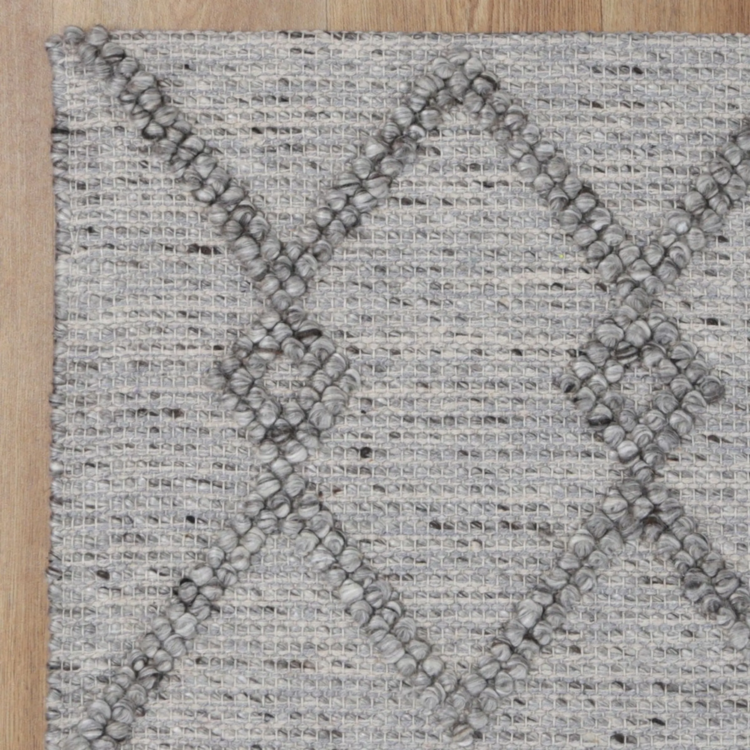 Wild Yarn Dream Wool and Cotton Rug, Steel, 240x330cm