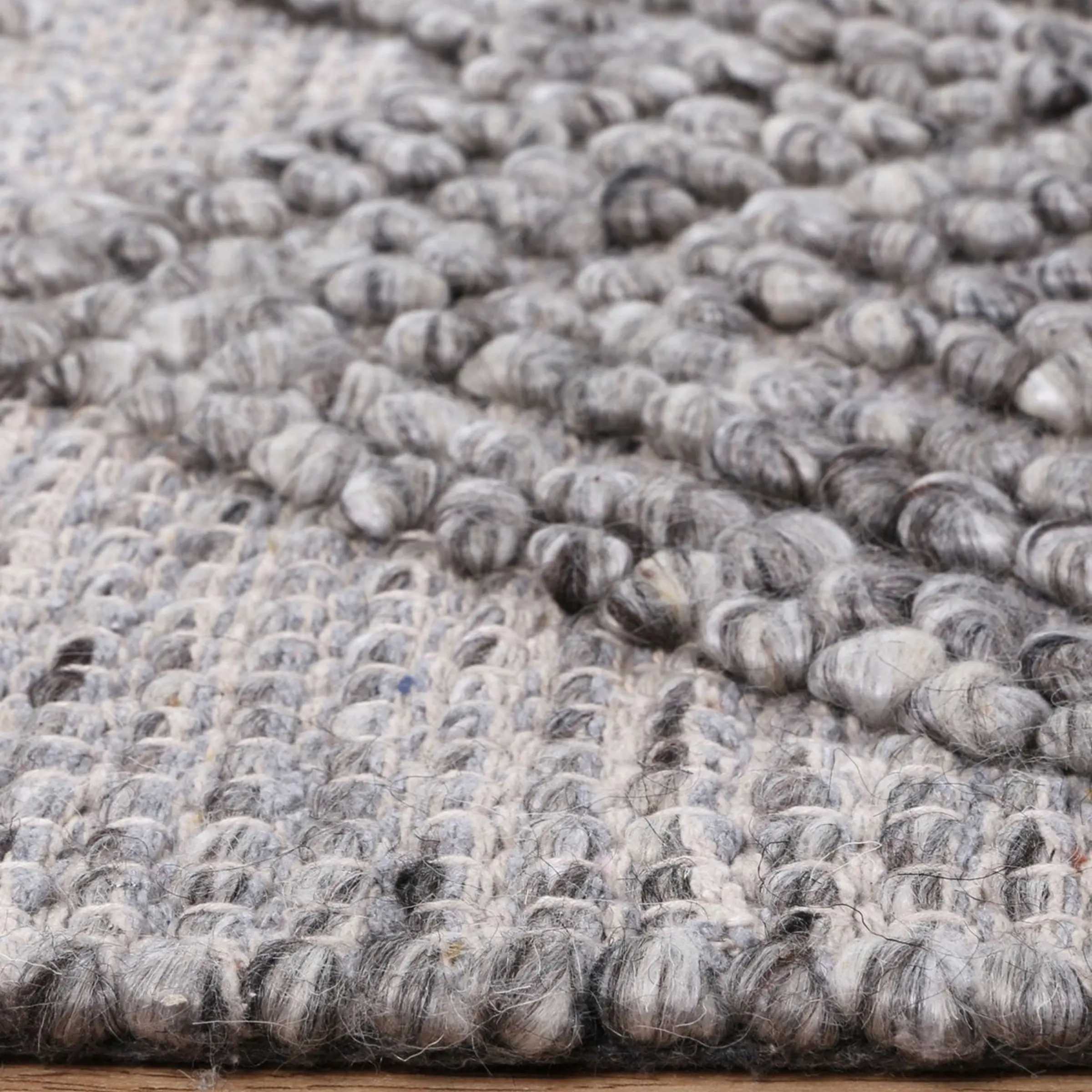 Wild Yarn Dream Wool and Cotton Rug, Steel, 240x330cm