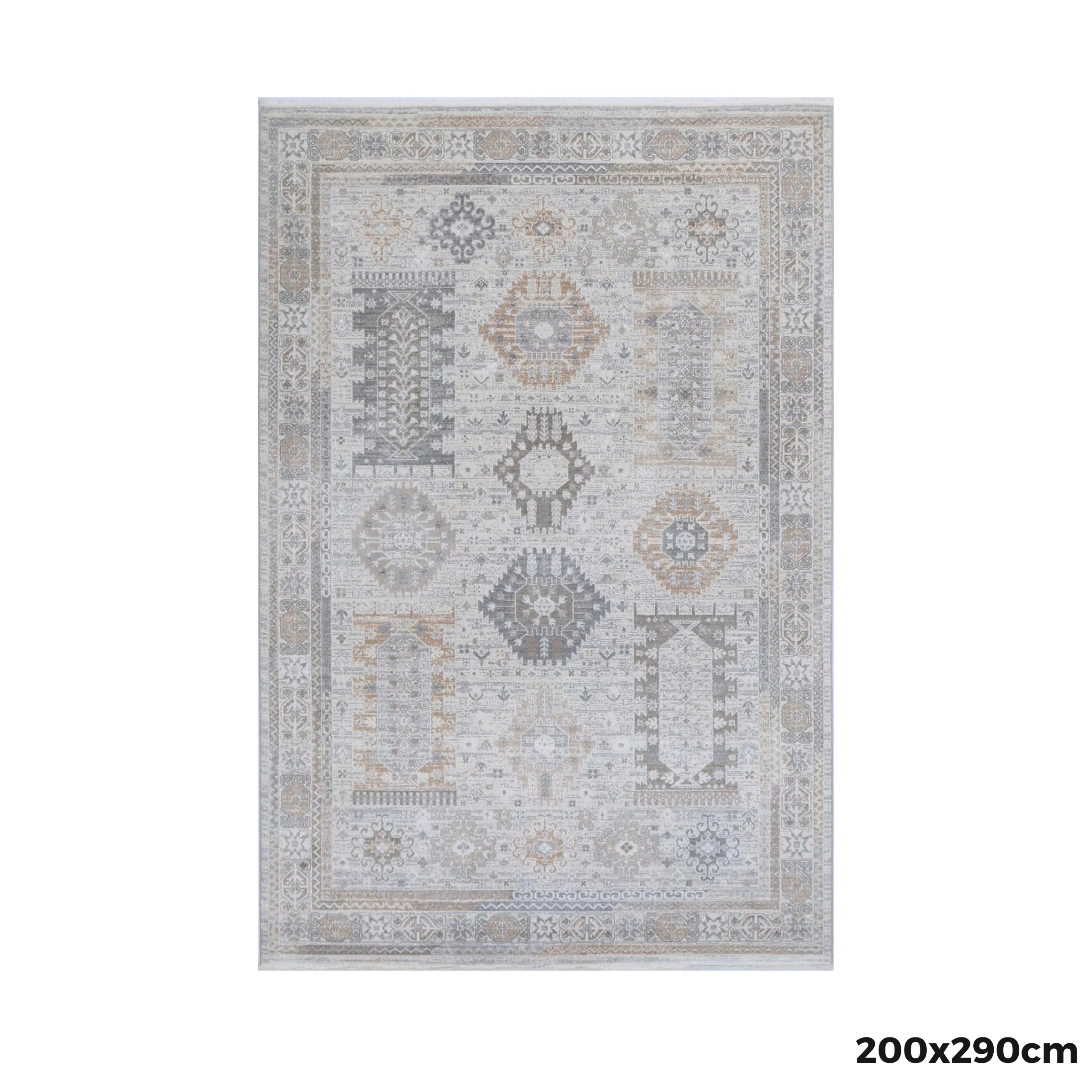 Wild Yarn Seasons Vintage Serengeti Rug, Cream Grey, 200x290cm