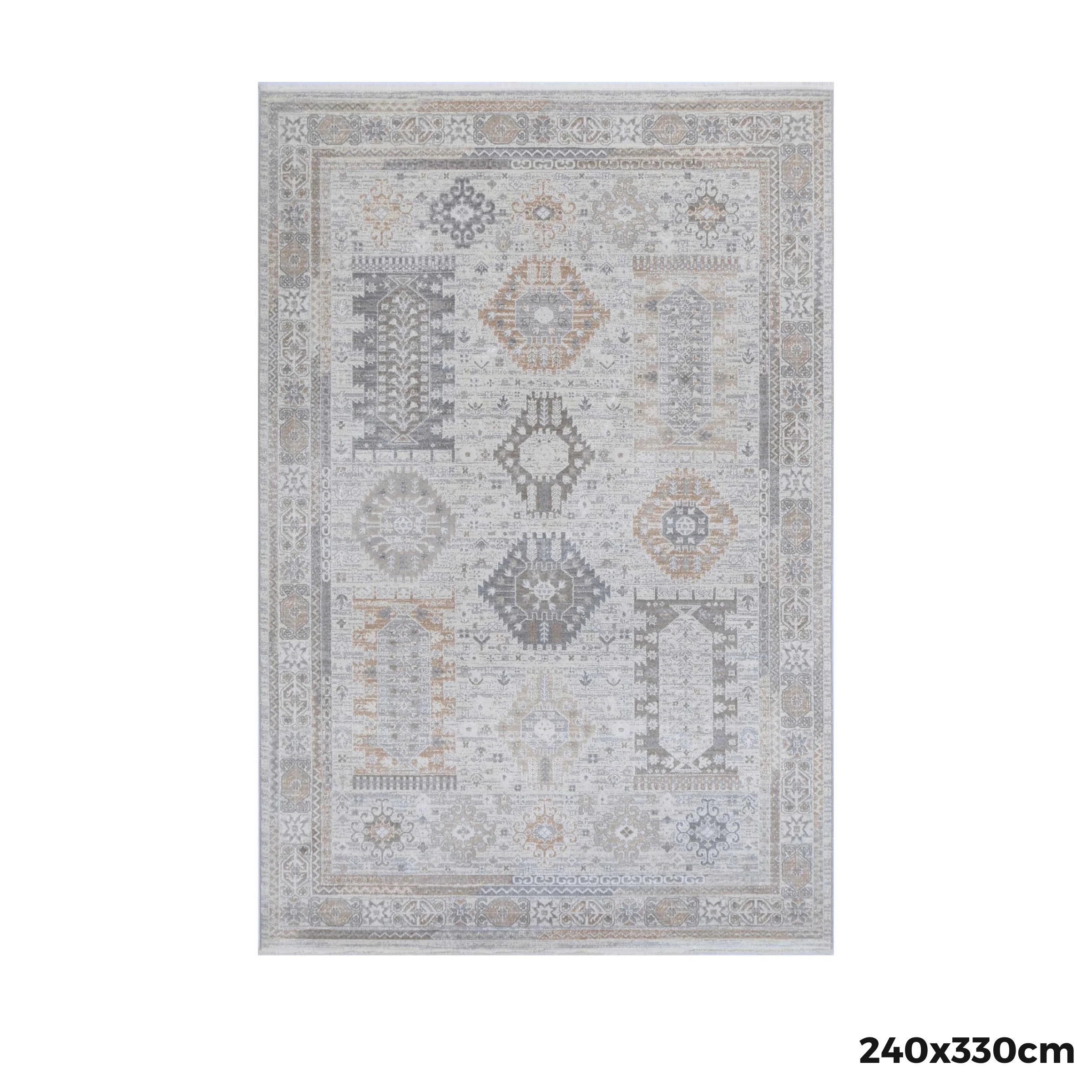 Wild Yarn Seasons Vintage Serengeti Rug, Cream Grey, 240x330cm