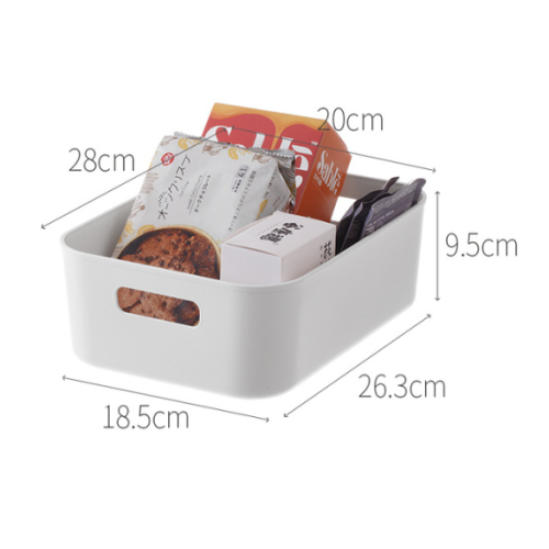 ZenLife Ridge Storage Basket with Handle, Small, White, 20x28x9.5cm