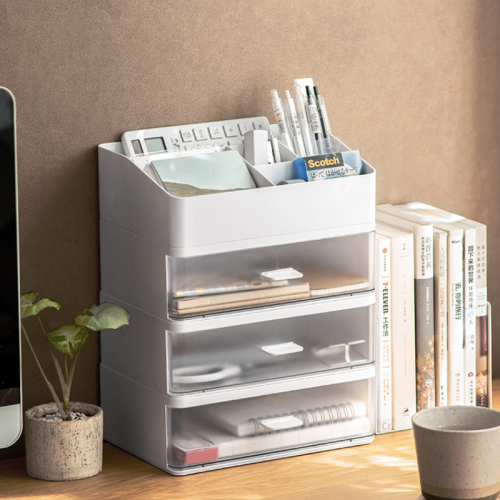 ZenLife Desktop Modular Storage Tray, White, 24.1x17.9x8.2cm