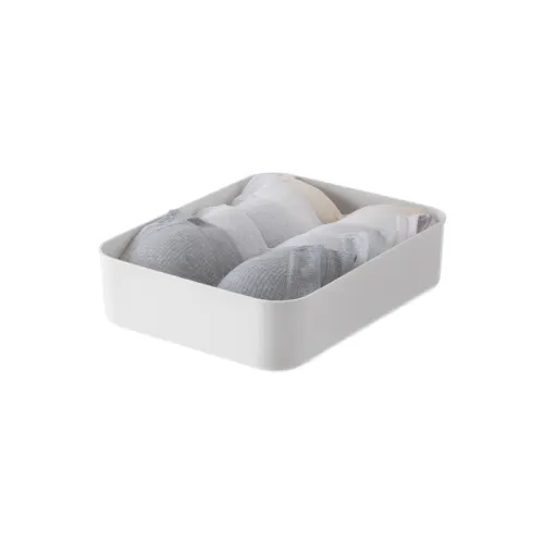 ZenLife Ridge Storage Basket, Flat, White, 26x34.1x8.6cm