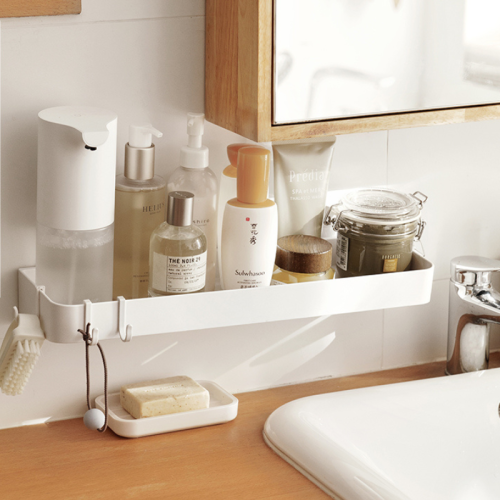 ZenLife Dale Bathroom Wall Shelf with Hooks, 39.8x11x5cm