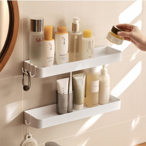 ZenLife Dale Bathroom Wall Shelf with Hooks, 39.8x11x5cm