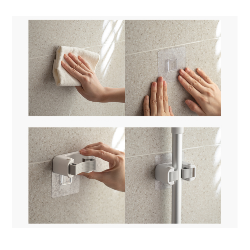 ZenLife Dale Mop Holder, Double, 17x3.8x4.5cm