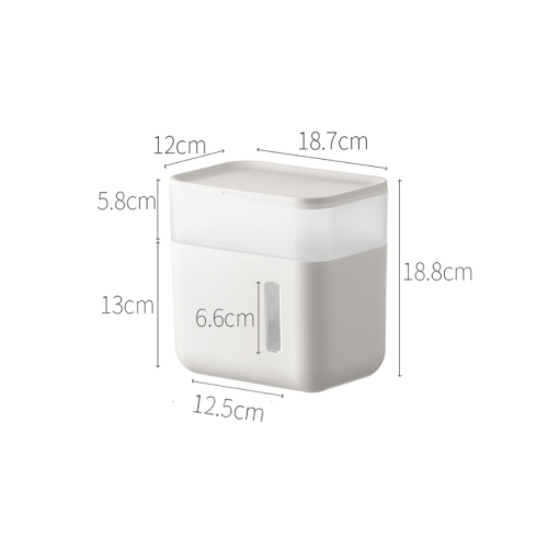 ZenLife Multi-Functional Bathroom Wall Mounted Tissue Box, 18.7x12x18.8cm
