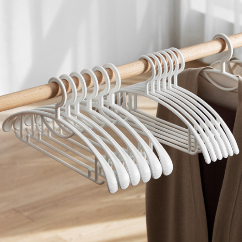 ZenLife Brook Traceless Clothes Hanger, Wide Shoulder, 10 Pack, White