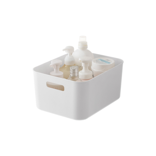 ZenLife Ridge Storage Basket with Handle, Medium, White, 22x28x14cm
