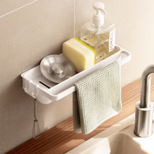 Zenlife Wall-Mounted Dish Towel Drying Rack with Drain Tray