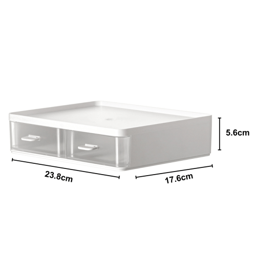 Zenlife Ridge Desktop Modular Drawer, with Multi Compartments, White & Transparent, 24x18x6cm