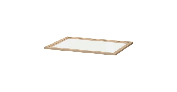 IKEA KOMPLEMENT Glass shelf 75x58CM white stained oak effect ...