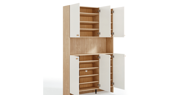 Linspire Miro Shoe Cabinet, 1.2M, Natural & White | Storage Furniture ...