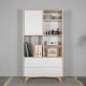 Alpaka Kaia Kids Bookcase with Storage, White & Oak Effect, 100x44.5x190cm