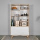 Alpaka Kaia Kids Bookcase with Storage, White & Oak Effect, 100x44.5x190cm