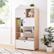 Alpaka Kaia Kids Bookcase with Pull-out Storage, White & Oak Effect, 80x37.5x168cm