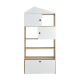 Alpaka Kaia Kids Bookcase with Pull-out Storage, White & Oak Effect, 80x37.5x168cm