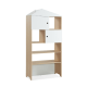 Alpaka Kaia Kids Bookcase with Pull-out Storage, White & Oak Effect, 80x37.5x168cm