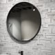 Aruvo Cstone Round Composite Stone Bathroom Mirror Black 700mm