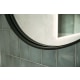 Aruvo Cstone Round Composite Stone Bathroom Mirror Black 700mm