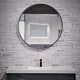 Aruvo Cstone Round Composite Stone Bathroom Mirror Black 850mm