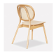 BohoBoho Costa Solid Wood & Rattan Dining Chair, Natural, 46x56x85cm, Set of 2