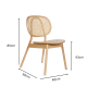 BohoBoho Costa Solid Wood & Rattan Dining Chair, Natural, Set of 2