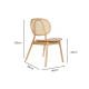 BohoBoho Costa Solid Wood & Rattan Dining Chair, Natural, Set of 2