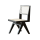 BohoBoho Rota Solid Wood & Rattan Dining Chair, Black, Set of 2