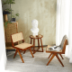 BohoBoho Rota Solid Wood & Rattan Dining Chair, Black, Set of 2