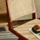 BohoBoho Rota Solid Wood & Rattan Dining Chair, Black, Set of 2