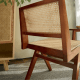 BohoBoho Rota Solid Wood & Rattan Dining Chair, Black, Set of 2