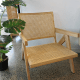 BohoBoho Rota Solid Wood & Rattan Lounge Chair, Oak, 66x59x76cm