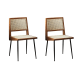 BohoBoho Monte Iron Wood Dining Chair, Walnut, 43x54x82cm, Set of 2