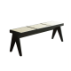 BohoBoho Monte Solid Wood & Rattan Bench, Black