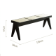 BohoBoho Monte Solid Wood & Rattan Bench, Black