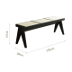 BohoBoho Monte Solid Wood & Rattan Bench, Black