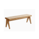 BohoBoho Monte Solid Wood & Rattan Bench, Natural, 135x38x47cm