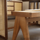 BohoBoho Monte Solid Wood & Rattan Bench, Natural