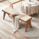 BohoBoho Monte Solid Wood & Rattan Bench, Natural