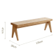 BohoBoho Monte Solid Wood & Rattan Bench, Natural