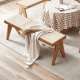 BohoBoho Monte Solid Wood & Rattan Bench, Walnut
